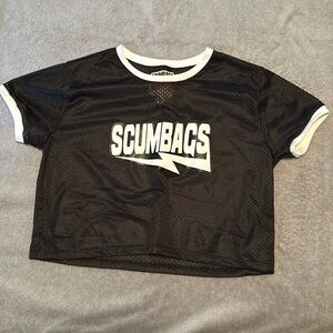 SCUMBAGS black mesh crop top NWOT